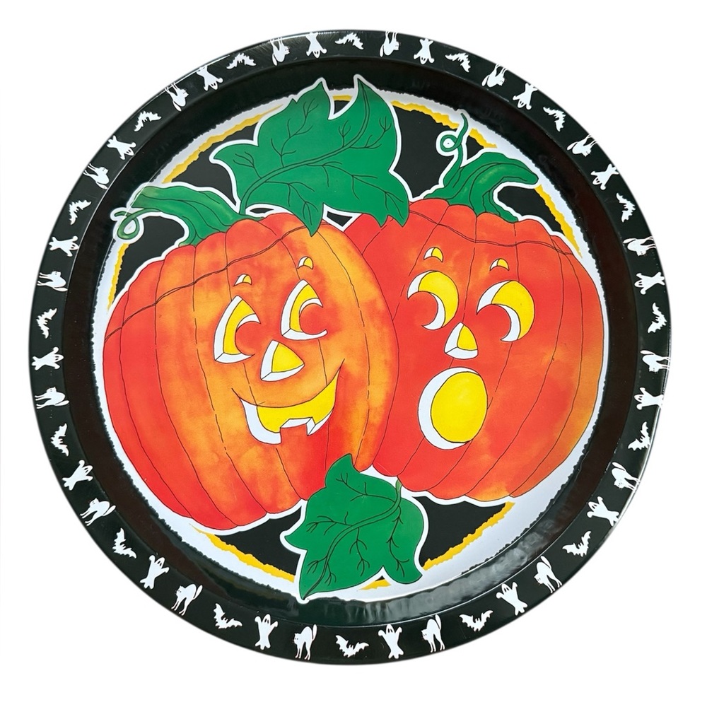 VTG 13" Halloween Tin Serving Tray